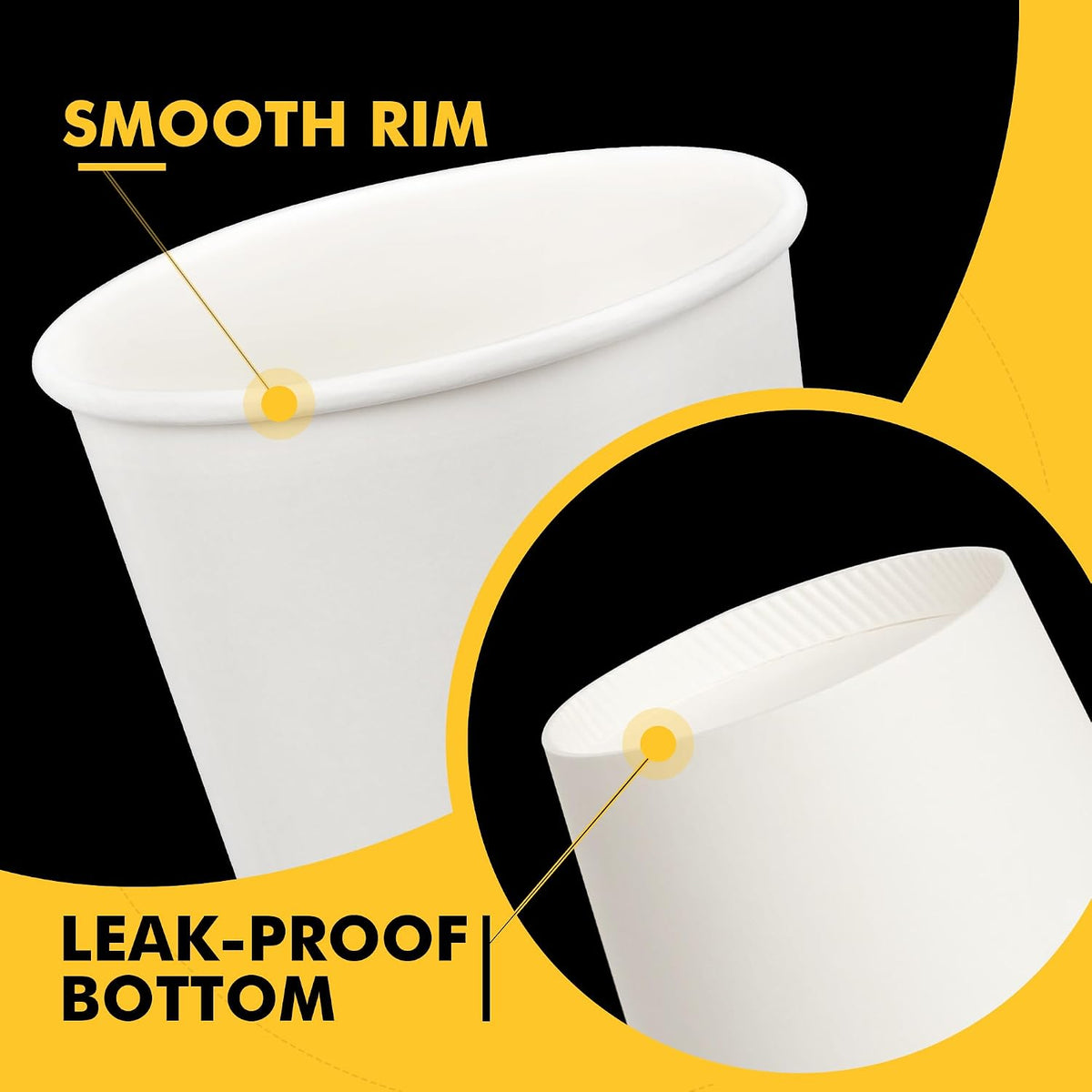 12 oz 50 pack Disposable Paper Coffee Cups with Lids and Sleeves