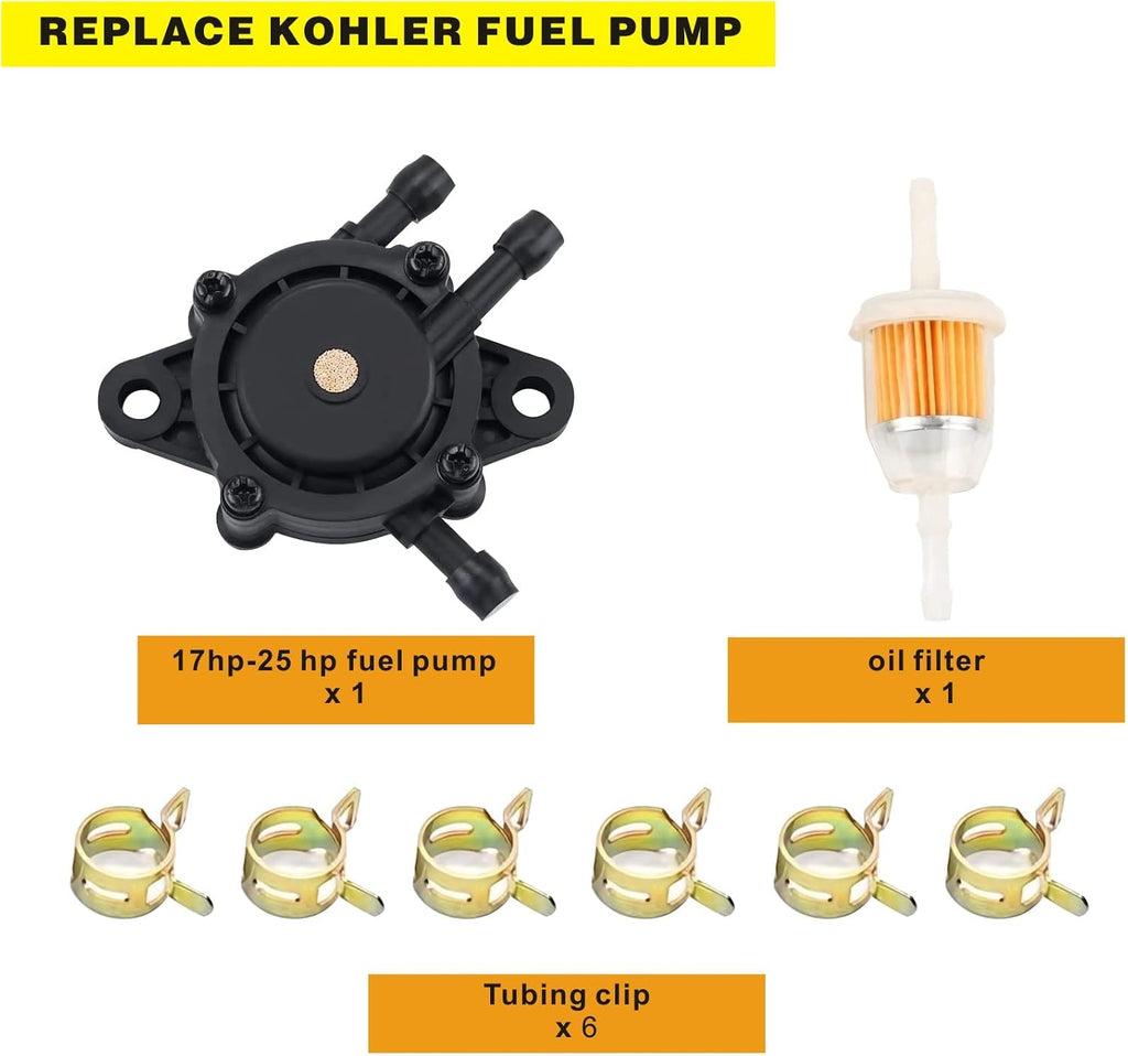 Replace Fuel Pump 691034 692313 Briggs 808492 597338 Kohler 17hp-27hp For Lawn Mower Tractor Golf Cart Engine and Kawasaki Cub Cadet Craftsman Starter Vacuum Fuel Pump (A Set)