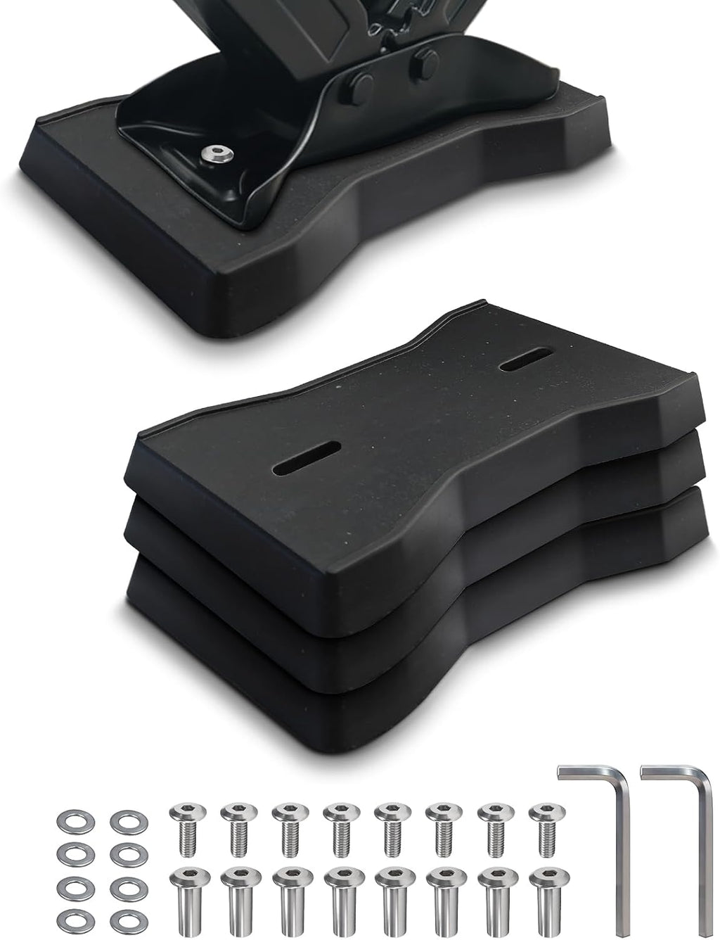 RV Stabilizer Jack Pads 4 Pack, Heavy Duty Solid Rubber Scissor Jack Leveling Blocks, RV Jack Foot Protection Pads