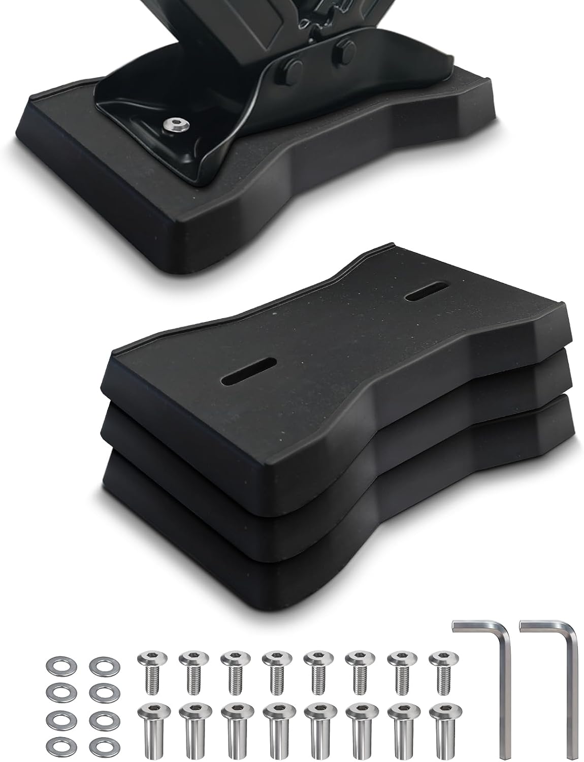 RV Stabilizer Jack Pads 4 Pack, Heavy Duty Solid Rubber Scissor Jack Leveling Blocks, RV Jack Foot Protection Pads