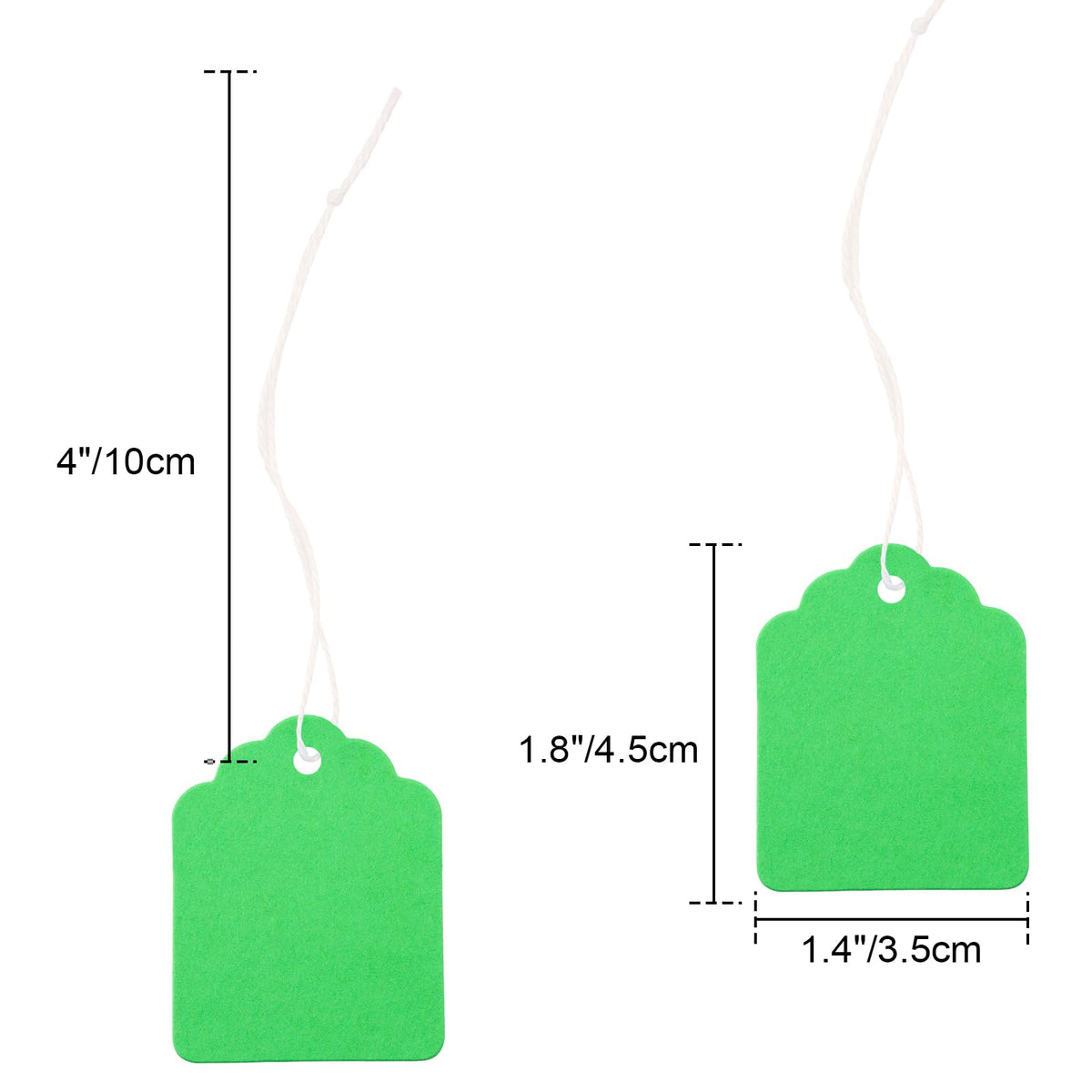 200Pcs Price Tags with String Attached, 1.4x1.8 in Green Gift Tag