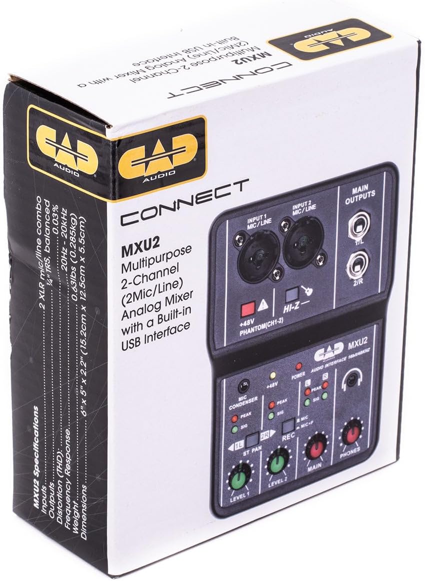 MXU2 2‑Channel USB Audio Mixer with XLR Combo Inputs