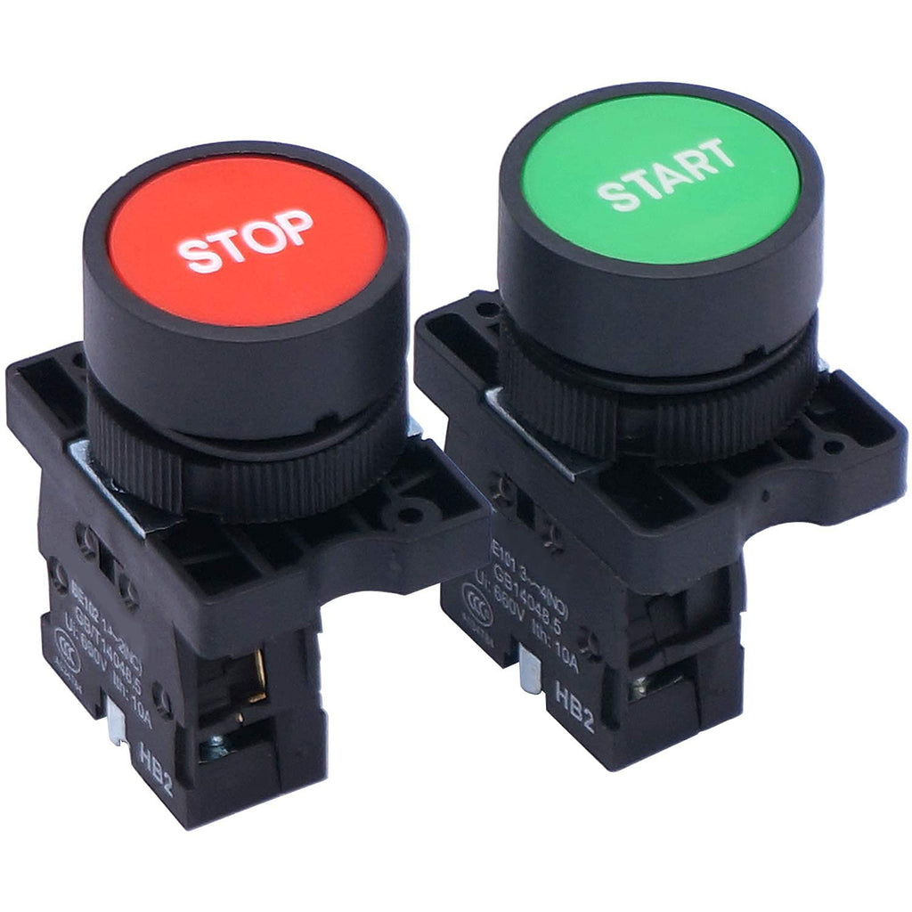 Taiss Momentary Push Button Switch Station Box Start/Stop Red Green Sign NO NC Pushbutton Switches Station AC 660V 10A HB2-Start/Stop-Box
