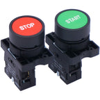 Taiss Momentary Push Button Switch Station Box Start/Stop Red Green Sign NO NC Pushbutton Switches Station AC 660V 10A HB2-Start/Stop-Box