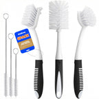 6 Pack Dish Brush Set with Bottle Brush, Dish Scrub Brush,Black