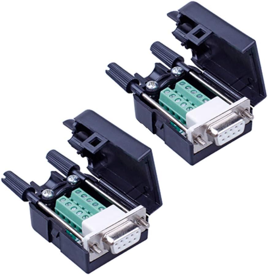 2PCS DB9 Solderless RS232 Serial to 9 pin Terminal Female Adapter