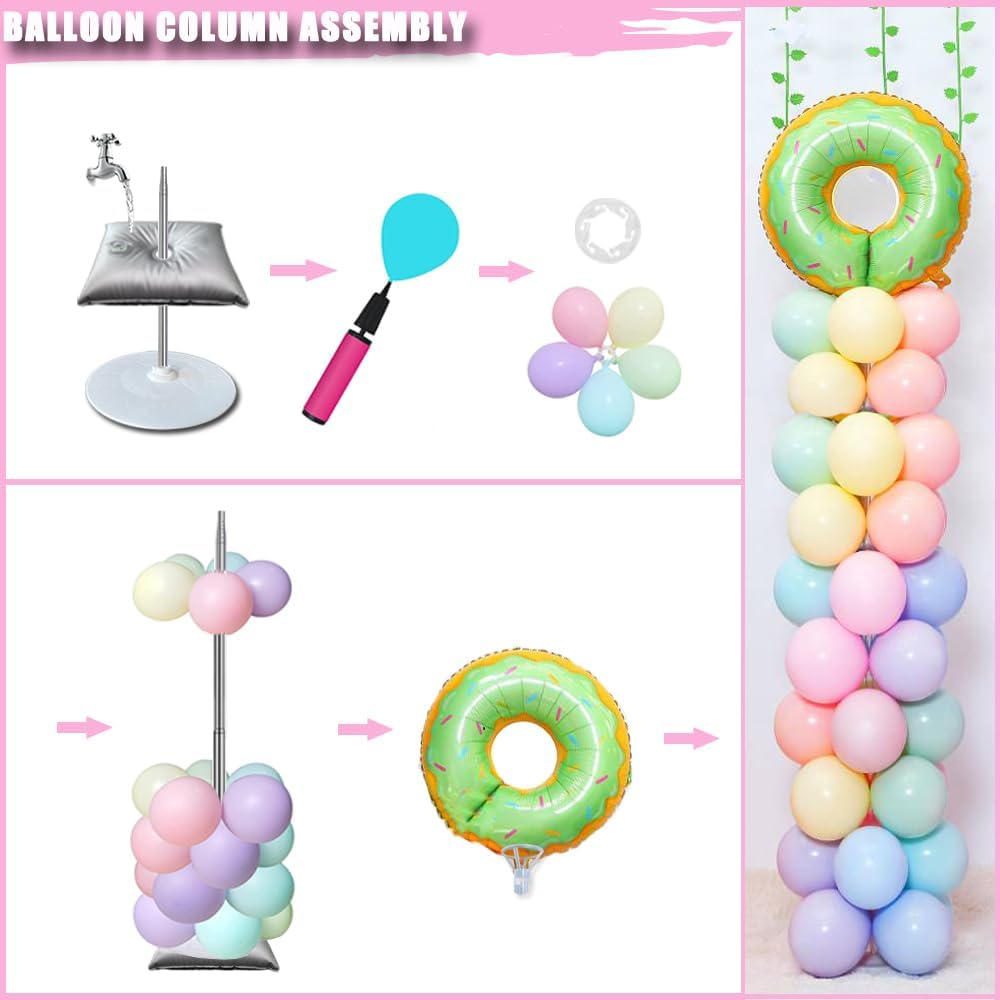 Balloon Column Stand Set of 2, Adjustable 7 Feet Ballon Arch Stands with Bases for Floor, Tall Baloon Tower Pillar