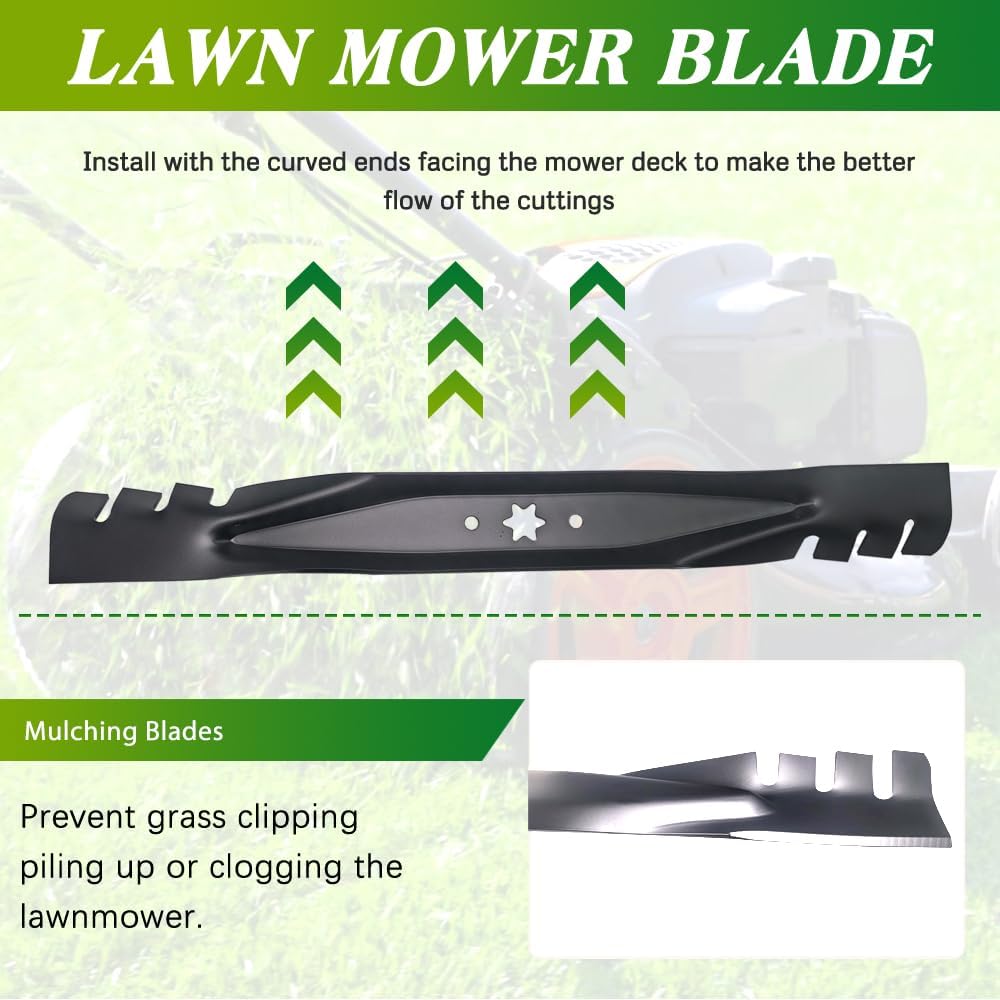 2PACK 942-0616 Blades Compatible with 42'' Cut MTD, Cub Cadet Troy-Bilt Mowers Mulching Blades Replace OE MTD Cub Cadet 742-04126 742-0616