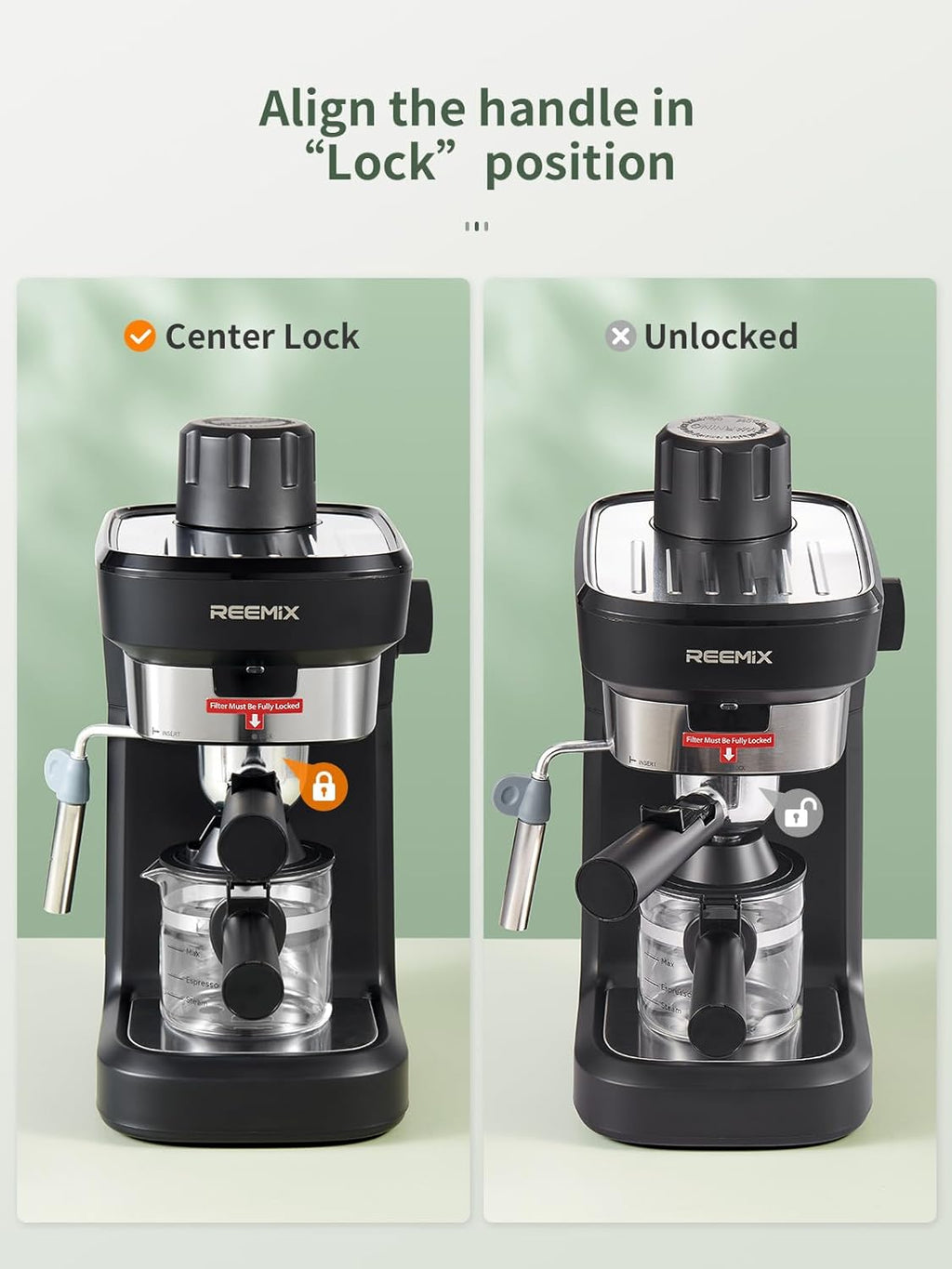 Espresso Machine 6 Bar, Rich Crema Coffee Maker | Auto Pressure Relief, Compact Home Coffee Brewer Machine, Black