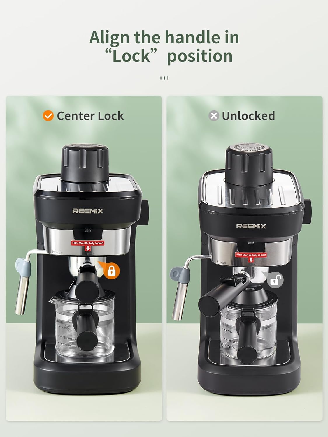 Espresso Machine 6 Bar, Rich Crema Coffee Maker | Auto Pressure Relief, Compact Home Coffee Brewer Machine, Black