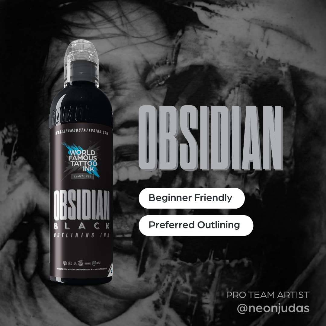 Limitless - Obsidian Outlining Tattoo Ink - Professional Tattoo Ink & Tattoo Supplies - Skin-Safe Permanent Tattooing