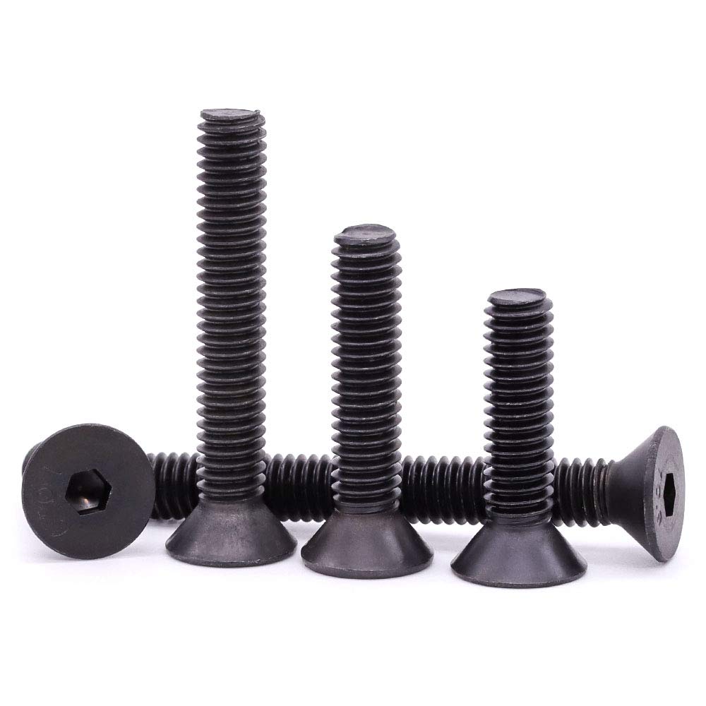 5/16-18 x 3" (20 pcs) Flat Countersunk Head Socket Head Cap Screws, 10.9 Grade Alloy Steel, Black Oxide Finish, Allen Hex Socket Drive, Full Thread, Coarse Thread UNC