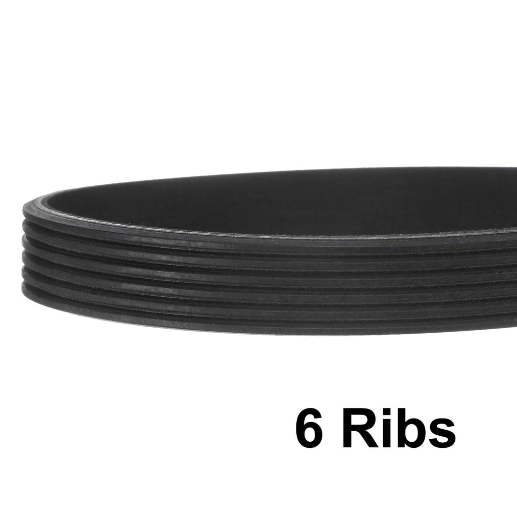 uxcell 2pcs 260J6 PJ V-Ribbed Belt 6 Ribs 26" Length x 0.55" Width x 0.14" Height, EPDM Rubber Poly V Belt, Multi Wedge Micro V Belt
