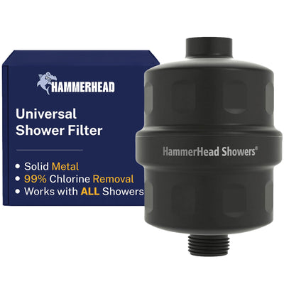 Hammerhead Metal Shower Head Filter, KDF-55 Removes Chlorine & Chemicals
