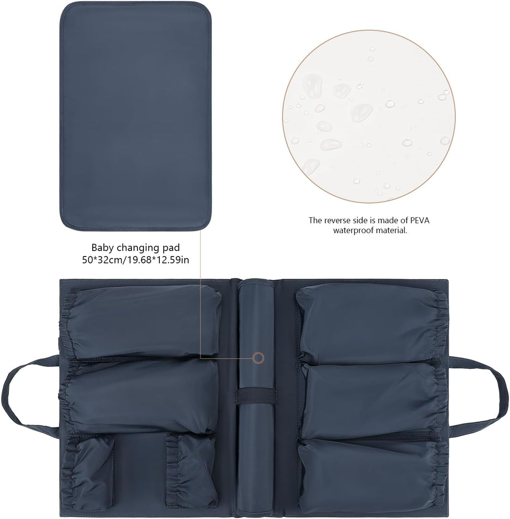 Removable Organizer Insert with Insulated Pocket,Updated Diaper Bag with 11 Total Pockets&Changing Pad, Handbag Tote