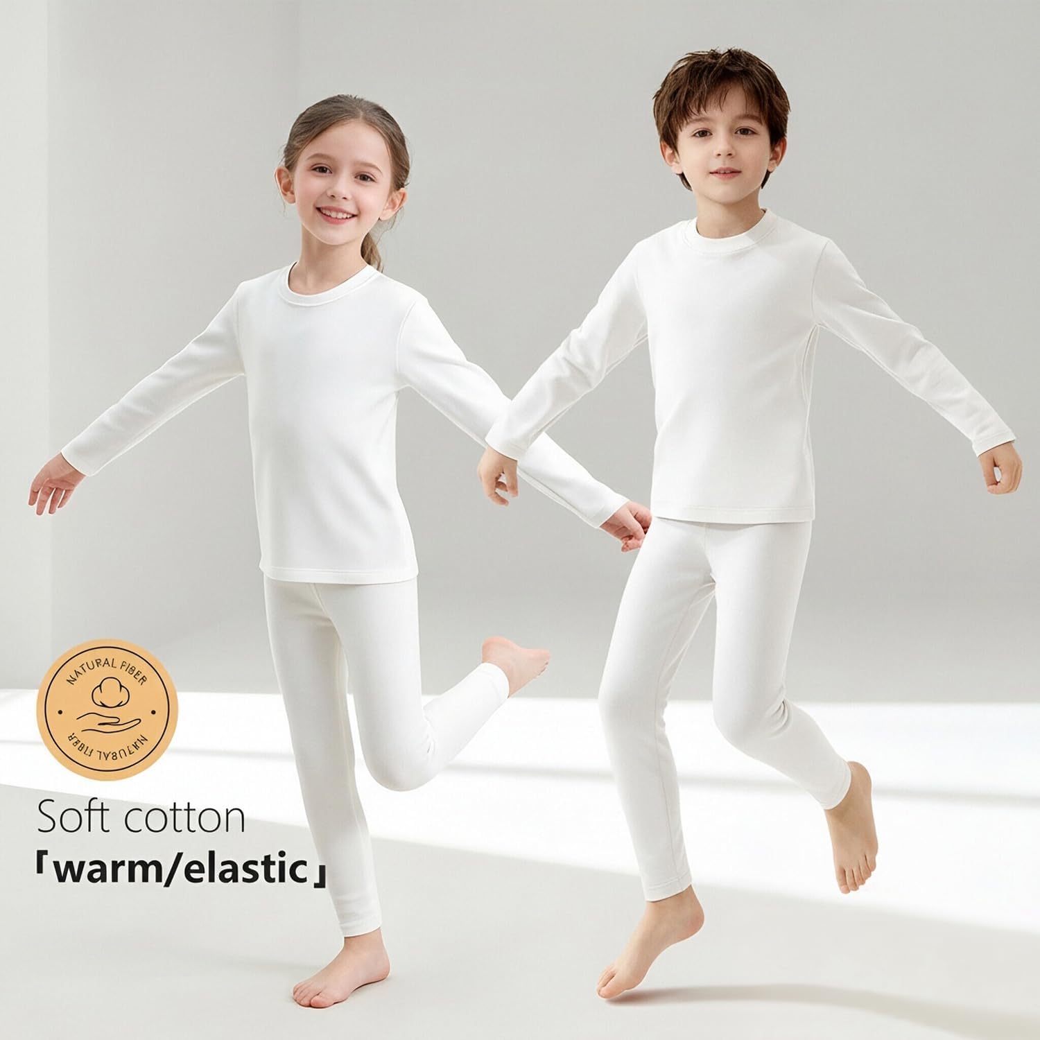 Kids Thermal Underwear Set, Boys Underwear Thermals Set, Fleece Lined Base Layers Top Bottom for Skiing Cold Weather