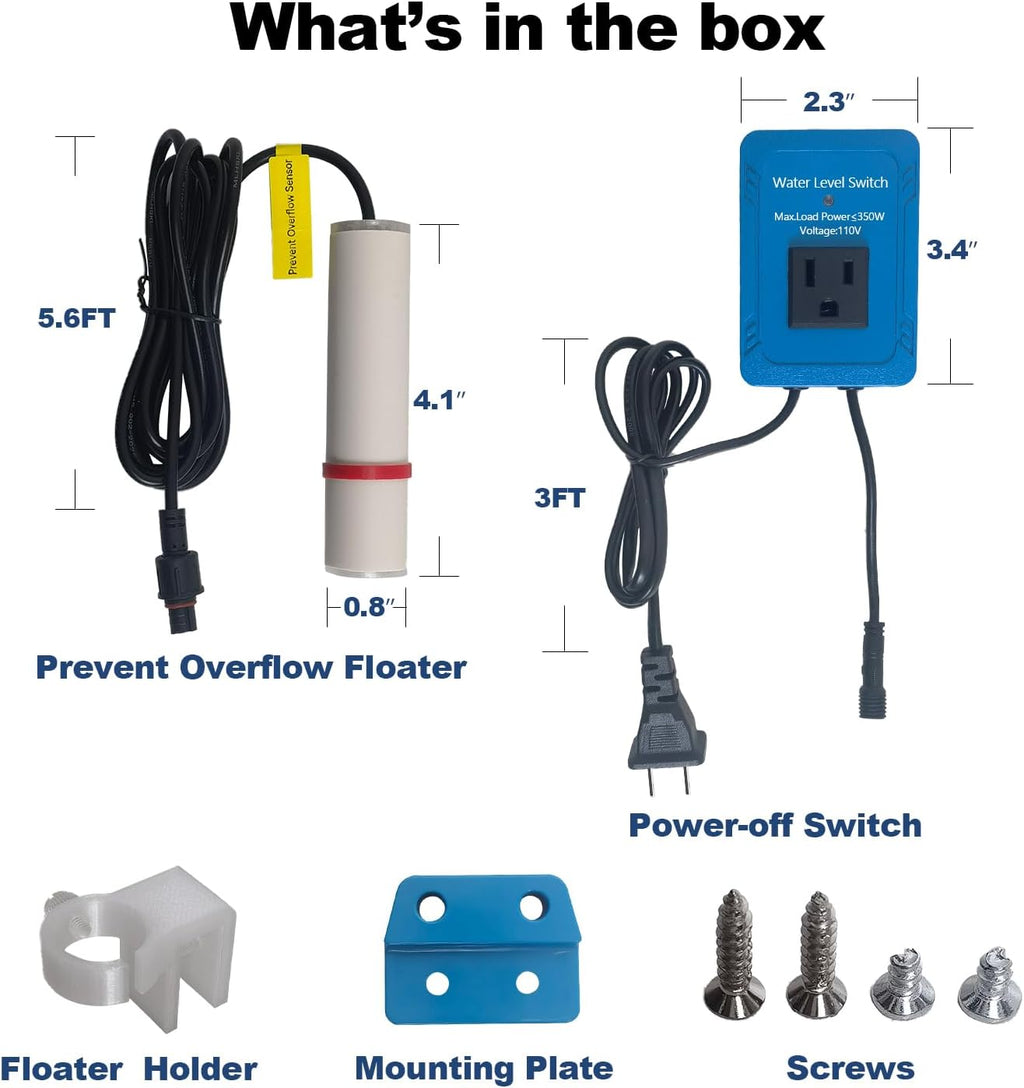 Aquarium Safety Switch For Auto Top Off System Failed,High Water Level Power-Off Switch,Saltwater Fish Tank Automatic