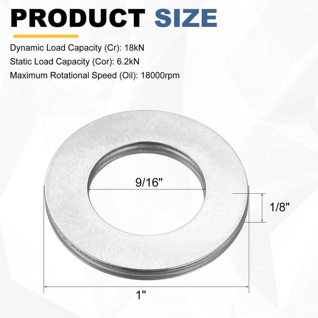 uxcell 10 Sets NTA916 Thrust Needle Roller Bearings with Washers, ID 9/16"