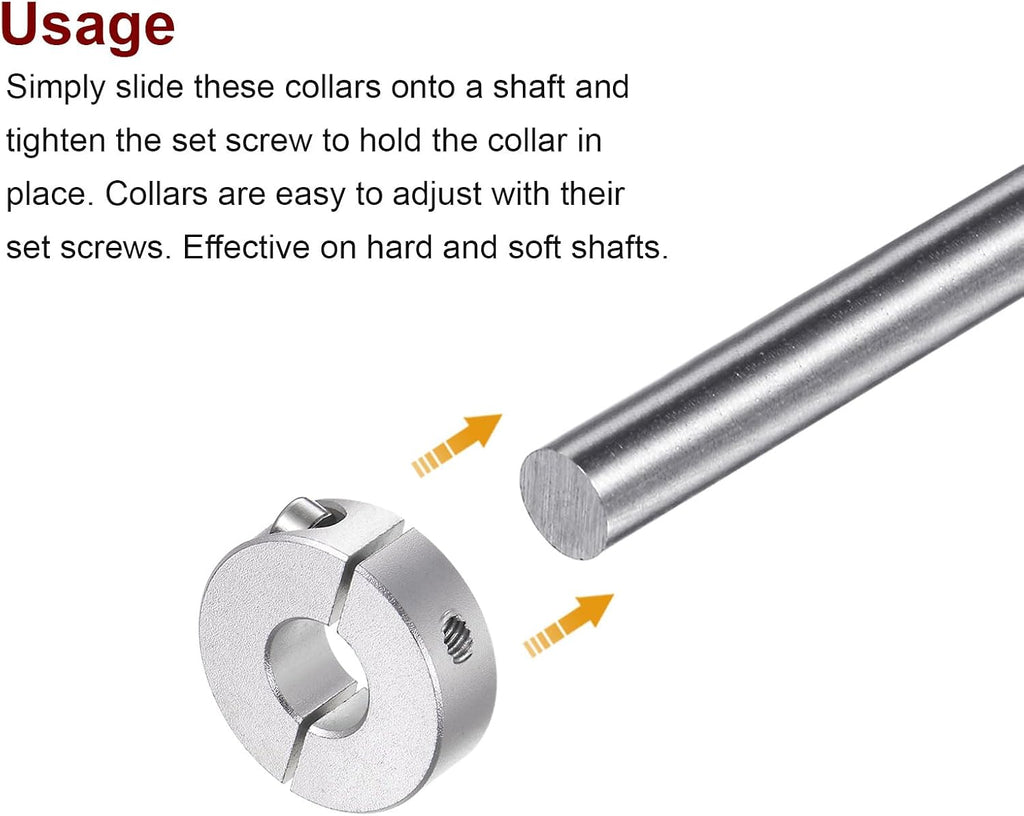 HARFINGTON 4pcs Double Split Shaft Collar for 12mm Shaft, 30mm OD, 10mm W
