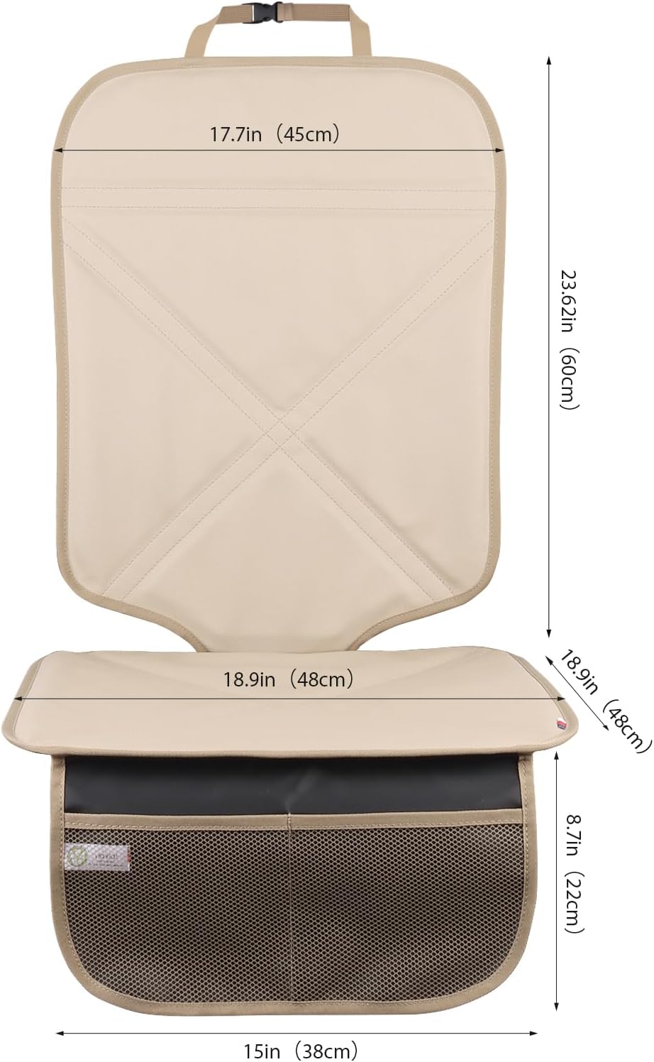 Car Seat Protector Leather Waterproof Child Safety Seat Protector Cover with Thick Pad and 2 Large Pockets Durable