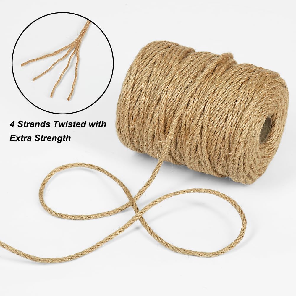 164ft 4mm Natural Jute Garden Twine for Plant Support