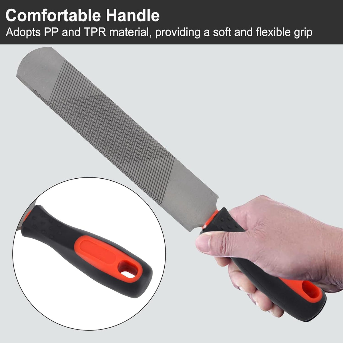 Horseshoe Trimming Tool 8 Inch Hoof Rasp, Solid Carbon Steel Horseshoe File with Rubber Handle, Double Sided Hoof