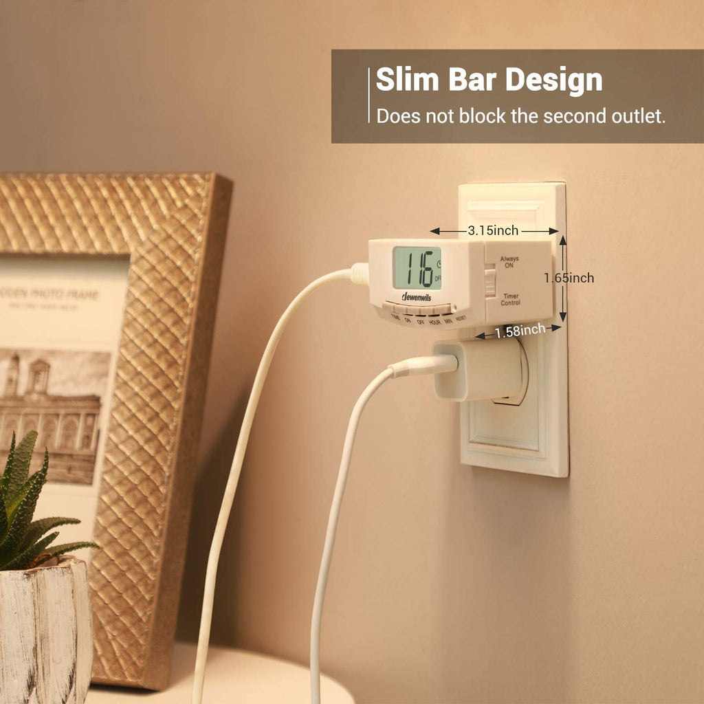 24 Hour Digital Light Timer, 1 Polarized Outlet