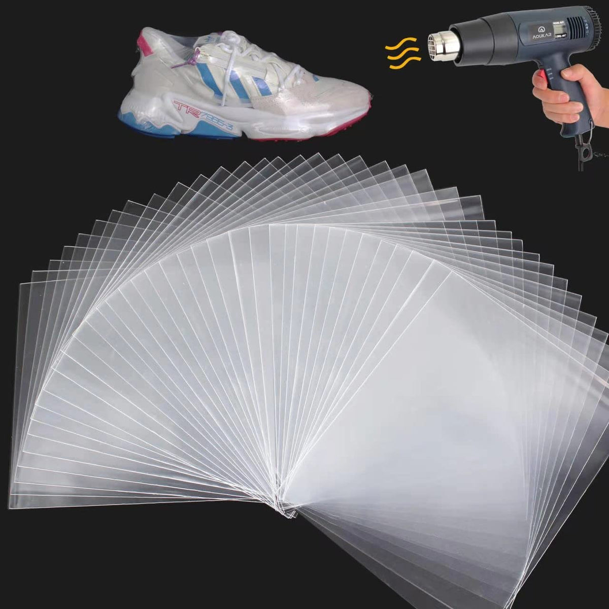 Shrink Wrap Bags, 100 PCS 10x14 Clear PVC Heat Shrink Bags for Shoes