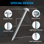 Pocket Hole Screws #8 x 1-1/4 Inch, 600PCS, Interior Pocket Screws