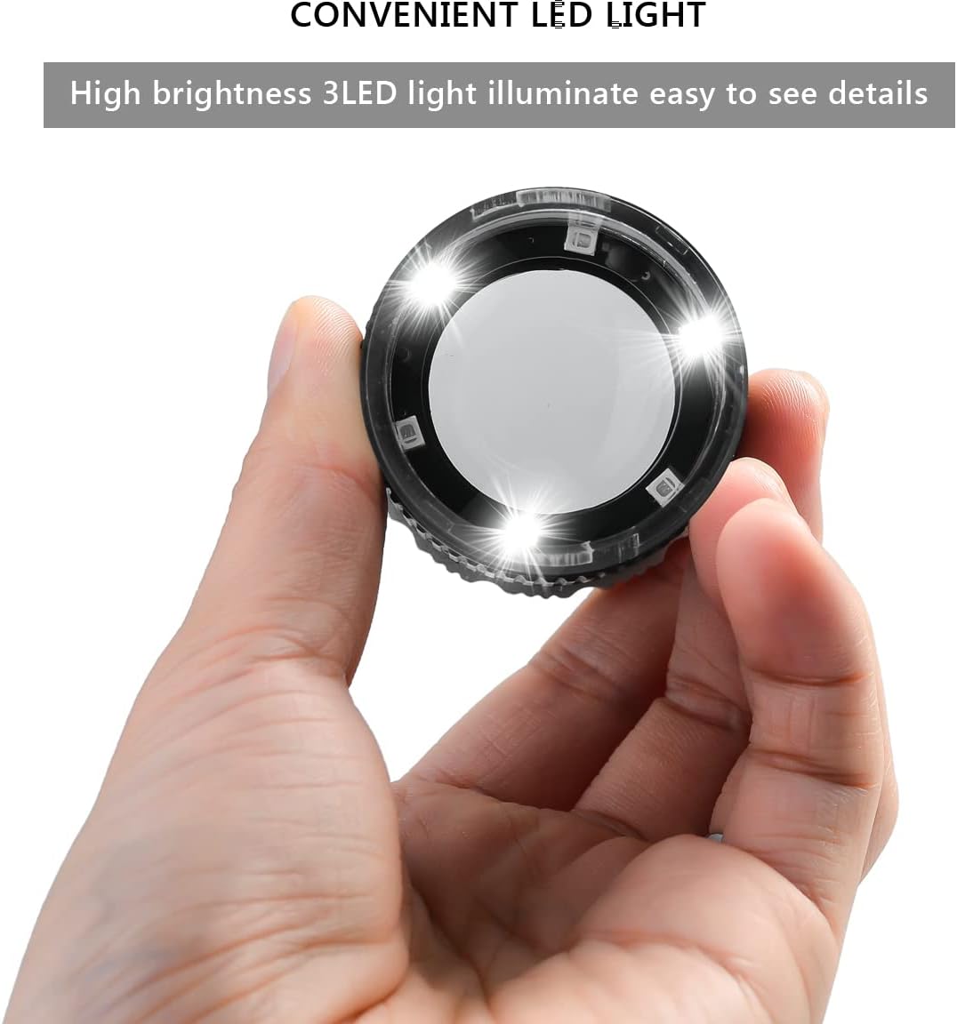 30X Loupe Magnifier Eye Loops Magnifying Glass Jewelry Coin Supplies | 30X,battery,6 lights,portable,adjustable,eye