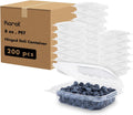 8 oz Clear Plastic Clamshell Containers with Hinged Lids, 200ct