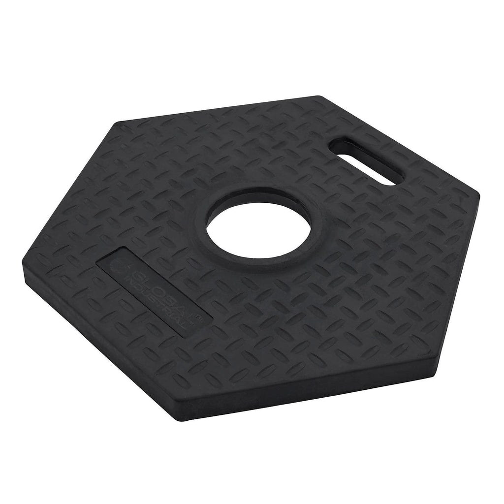 Weighted Rubber Base, Hexagonal, Black, Post Sold Separately, 10-1/4" Sides