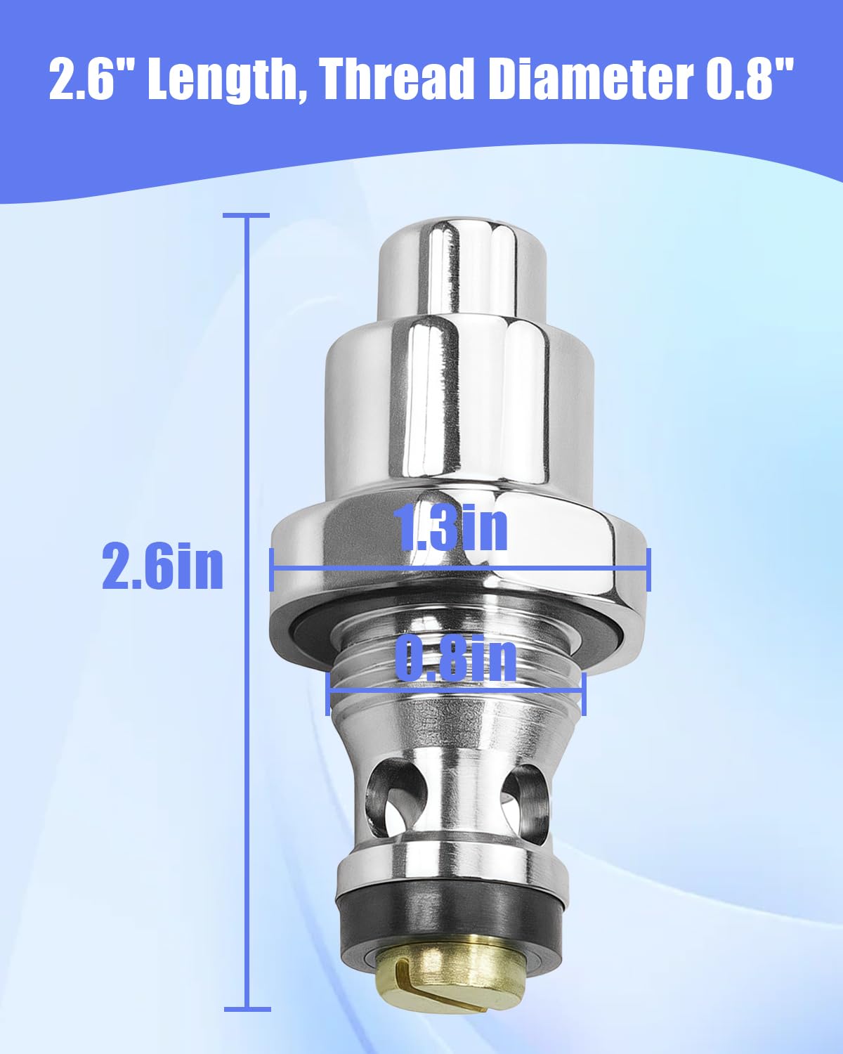 21-302L Low Lead Button Valve Assembly Compatible with Krowne Faucet Parts, Applies to All Pre-Rinse Spray Heads, Knee Valves, And Foot Valves 2.6" Length, Thread Diameter 0.8"