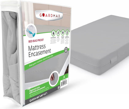 Queen Mattress Protector Zippered, Bed Bug Mattress Cover | Waterproof, Dust Mite Proof, 6-Sided, Soft Jersey Knit