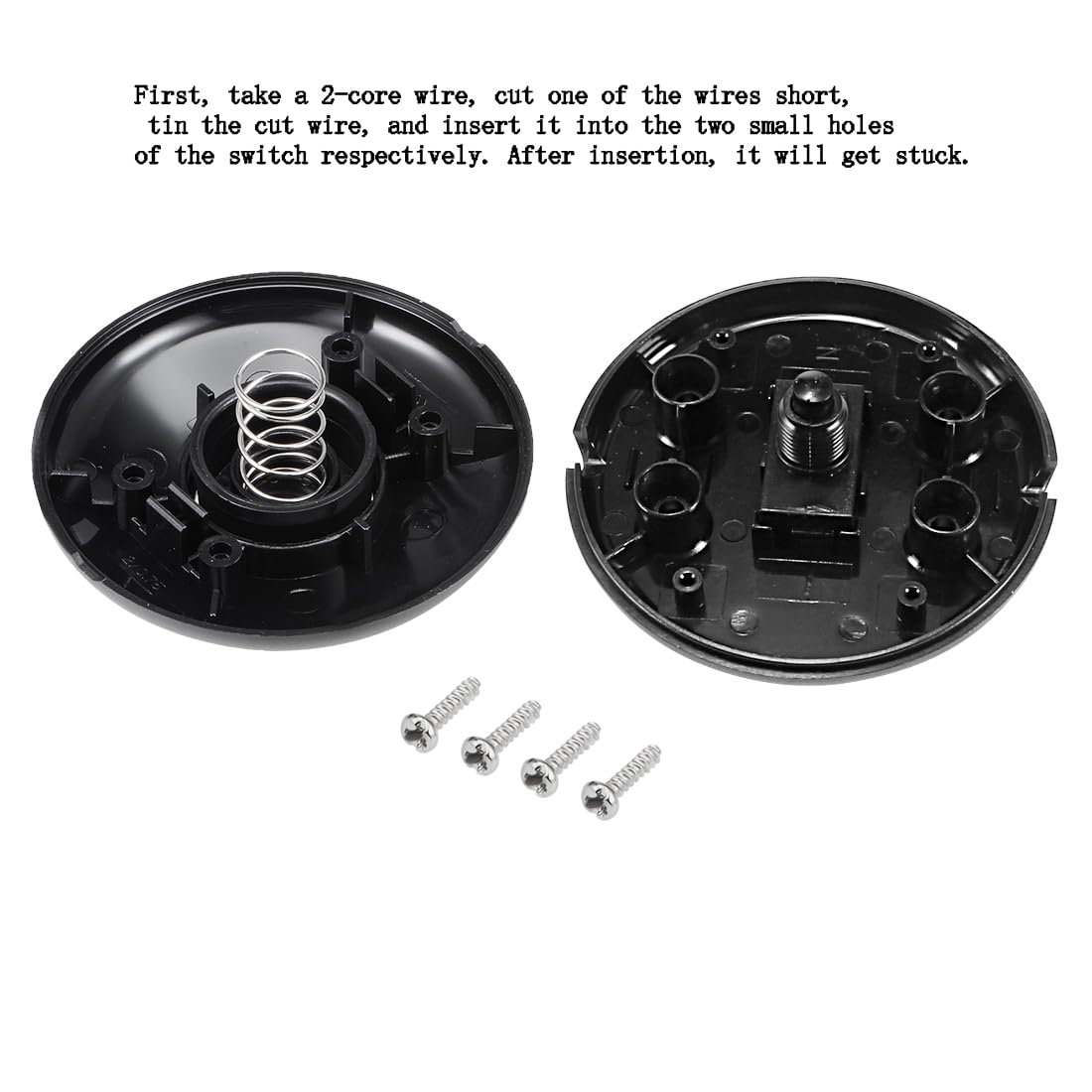 uxcell Inline Foot Pedal Push Button Switch Lamp Lights Foot Control Black