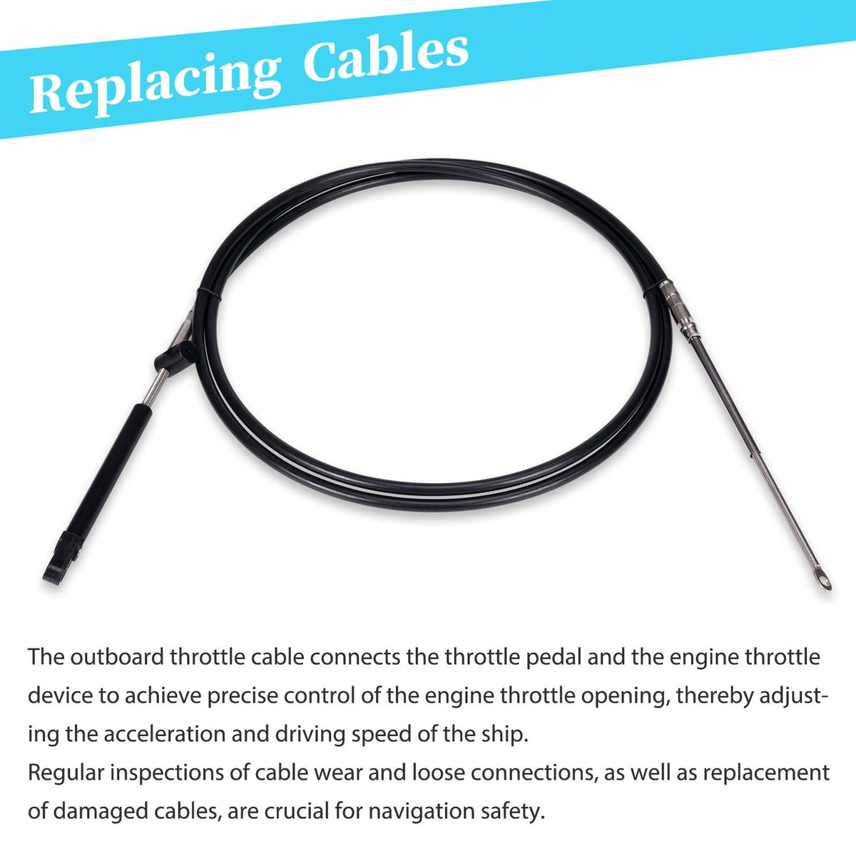 2pcs 9FT Gen2 Boat Throttle and Shift Cables For Mercury 4000 Control