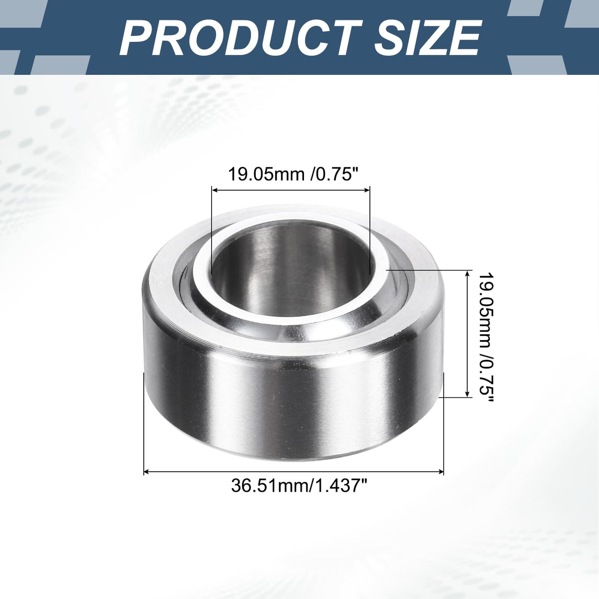 uxcell COM12T Spherical Plain Bearings 3/4" x1-7/16x3/4 Chrome Steel