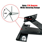 Heavy Duty T Hinge, 2 pcs, 8 Inch, Black, Powder Coated, Carbon Steel