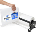 18" Paper Dispenser with Cutter + White Kraft Paper Roll