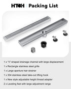 Shower Drain, Modern Linear Shower Drain 24 Inch (Brushed Nickel)