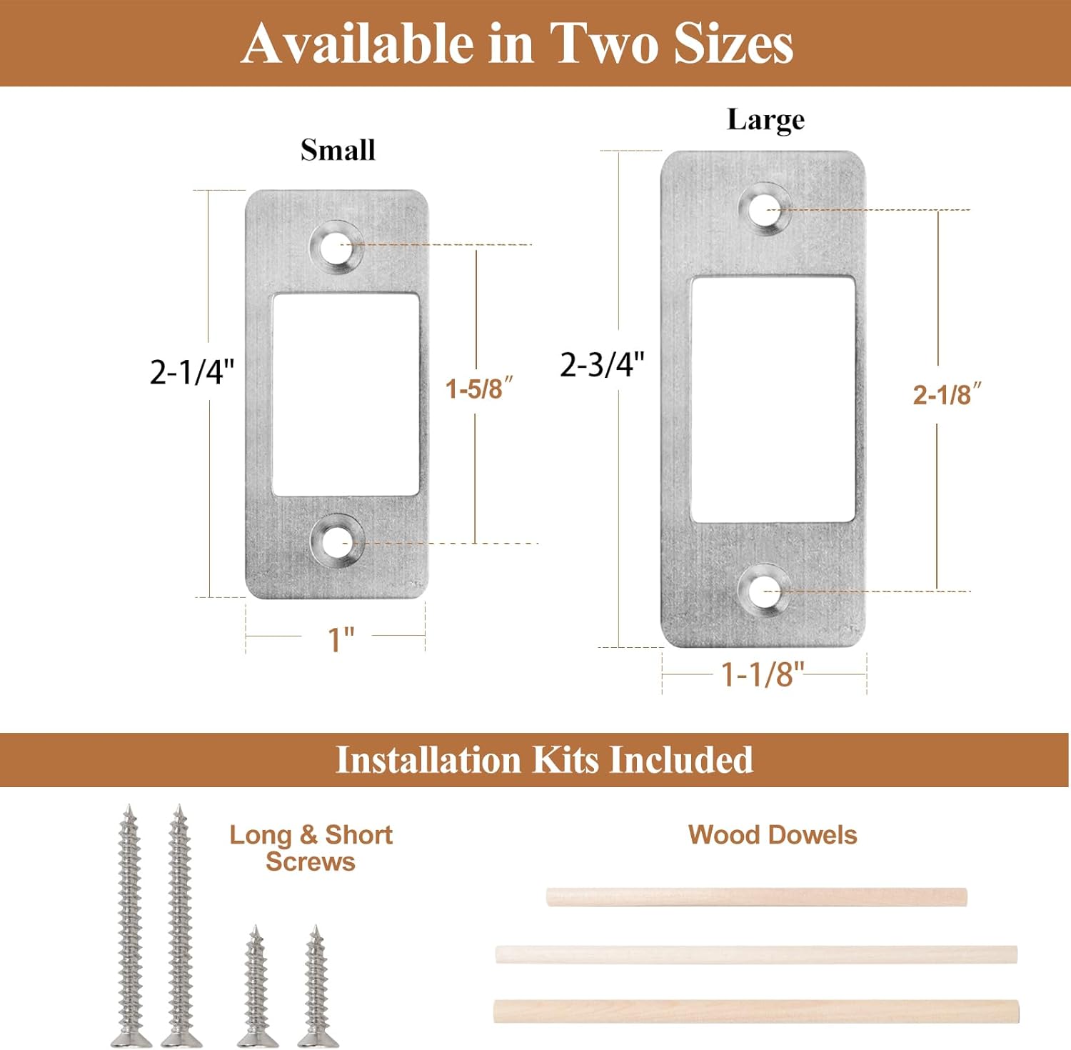 Deadbolt Restorer Strike Plate, Fix Dead Bolt Misalignment/Sticking/Jamming, Large Hole and Narrow Edge Frame Striker