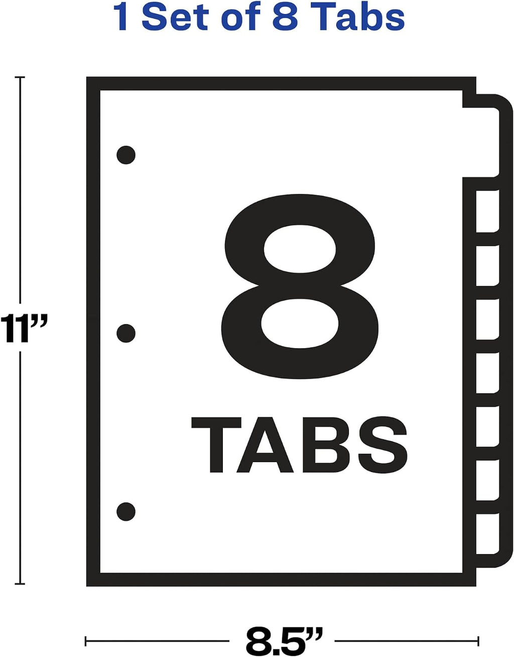 8-Tab Sheet Protector Dividers, Printable Easy Peel Clear Labels, Index Maker, White Tabs, 1 Set (75501)