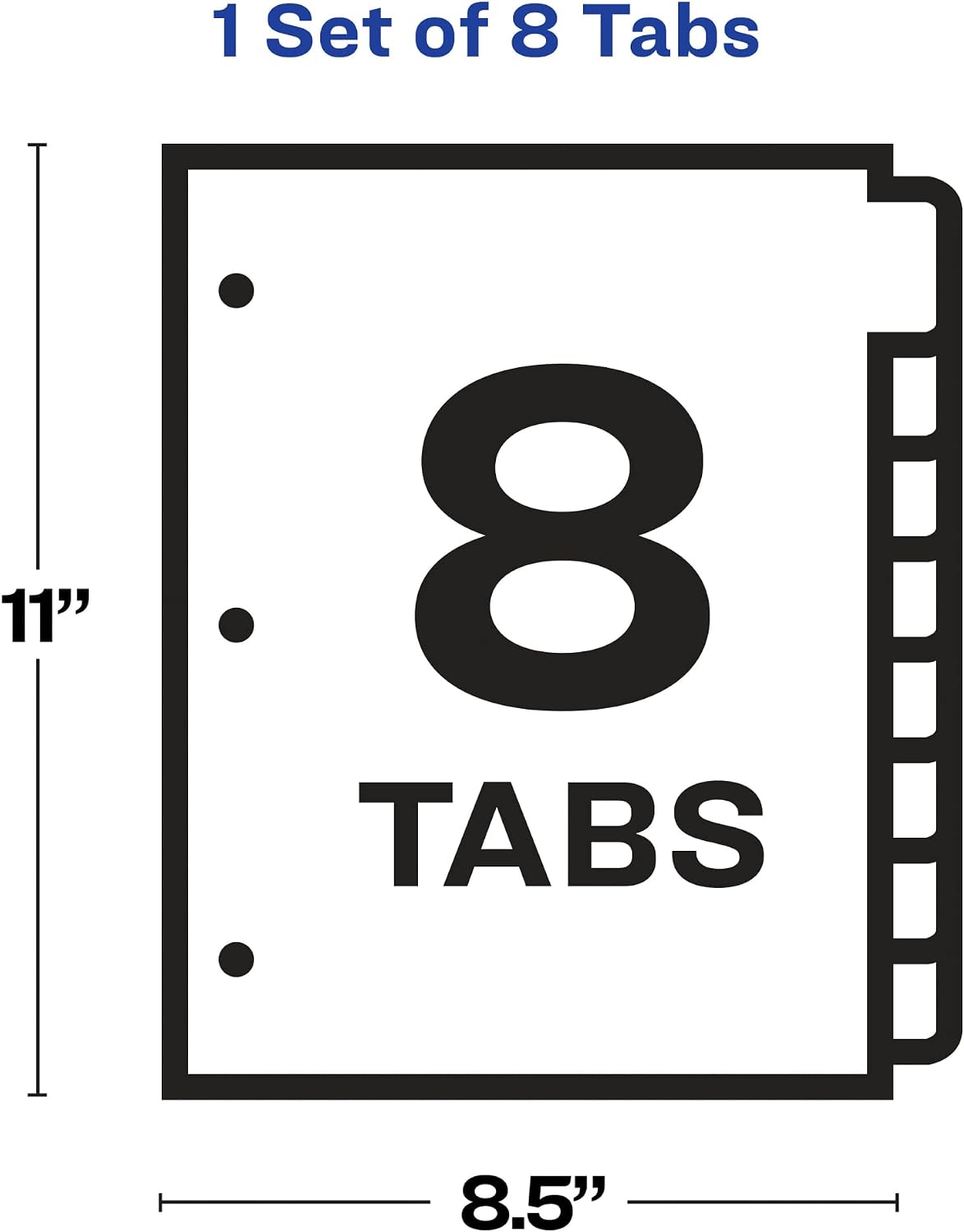8-Tab Sheet Protector Dividers, Printable Easy Peel Clear Labels, Index Maker, White Tabs, 1 Set (75501)