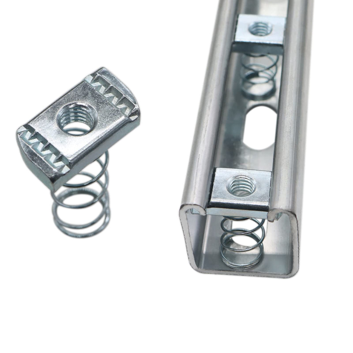 Abeicy 3/8-16 Strut Channel Nuts, 10 Pack Thickened Standard Spring Nut with Zinc Plated Use On Unistruts