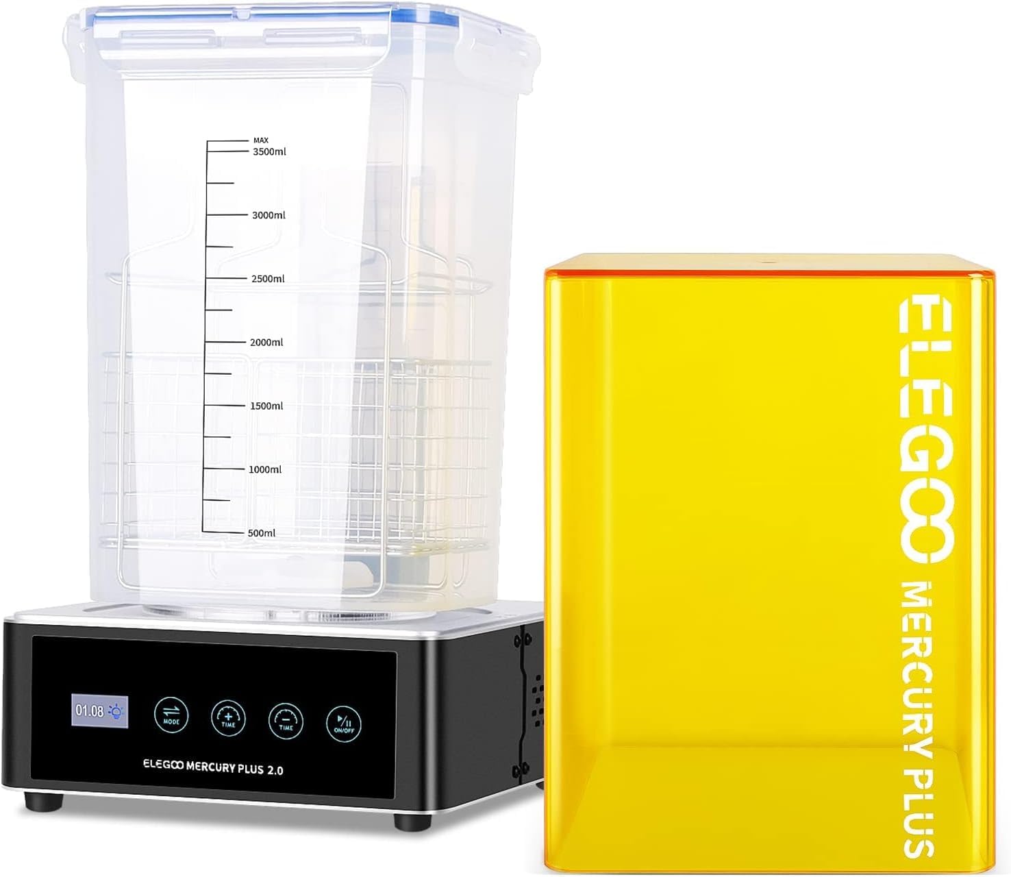 Mercury Plus 2.0 Wash and Cure Station and ELEGOO ABS-Like Resin 3.0 Pro 3D Printer Resin Grey 1000g