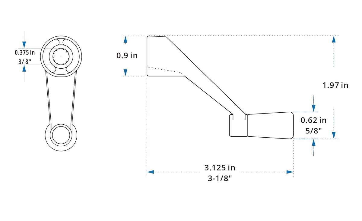 Casement Window Crank Handle Replace,White,3/8" Spline Socket Handle,4 pack