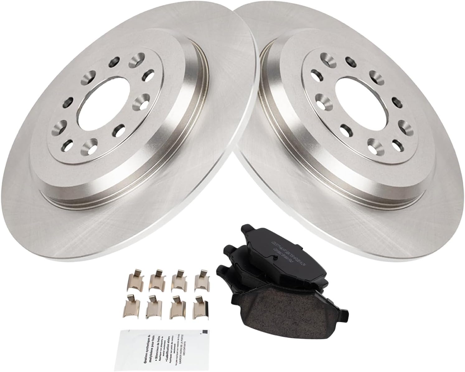 Rear Ceramic Brake Pad and Rotor Set Compatible with 15-19 Ford Explorer Base with Standard Duty Brakes, 12-19 Ford