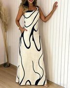 Maxi Dresses for Women Strap Square Boho Dress
