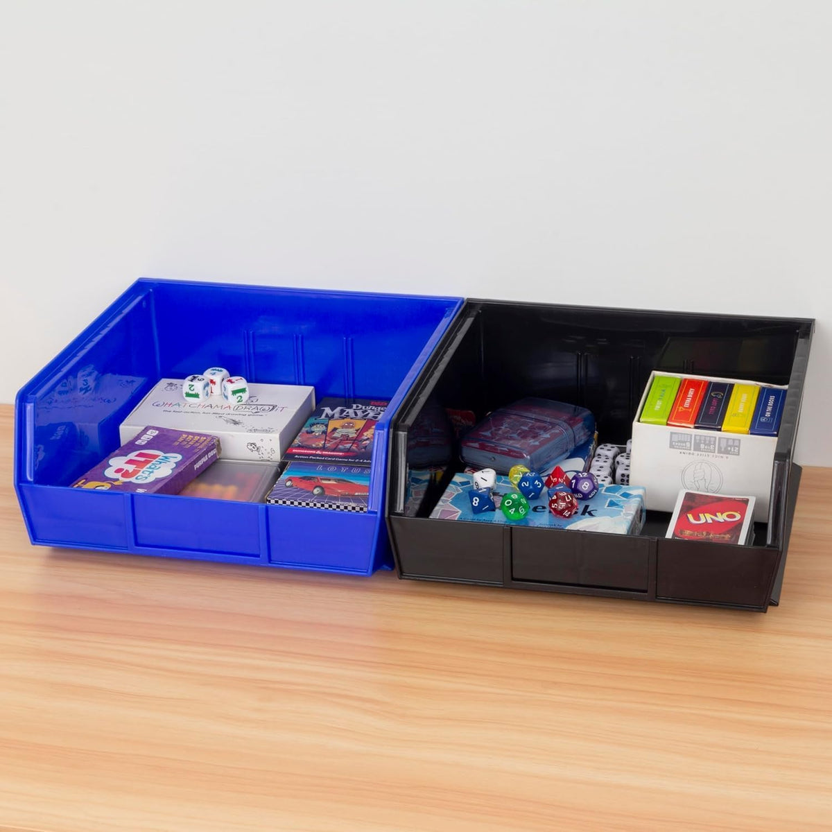 AkroBins Plastic Storage Bins, 11"x11"x5", Blue, 6-Pack