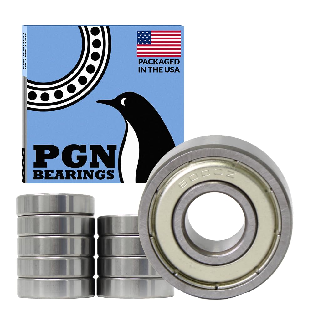 PGN 6000-ZZ (10 Pack) Ball Bearing 10x26x8mm Chrome Steel Shielded